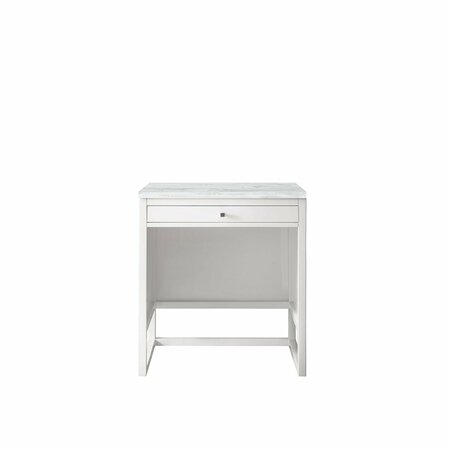 JAMES MARTIN VANITIES Athens 30in Countertop Unit, Glossy White w/ 3 CM Arctic Fall Solid Surface Top E645-DU30-GW-3AF